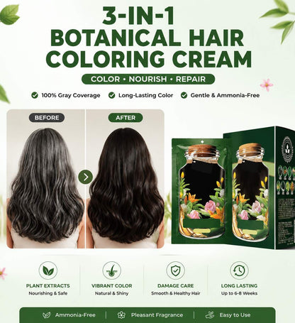 🔥Flash Sale💖 3-In-1 Botanical Hair Coloring Cream