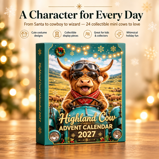 Highland Cow Advent Calendar – 24 Days of Cute Collectible Christmas Surprises