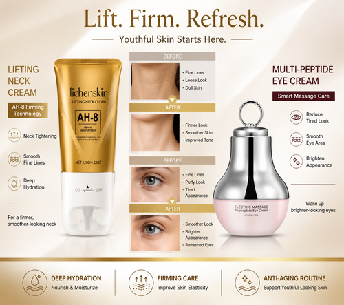 Lichenskin's AH-8 Neck Firming Cream and Red Glow Electric Eye Cream Set
