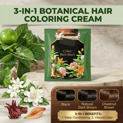 🔥Flash Sale💖 3-In-1 Botanical Hair Coloring Cream