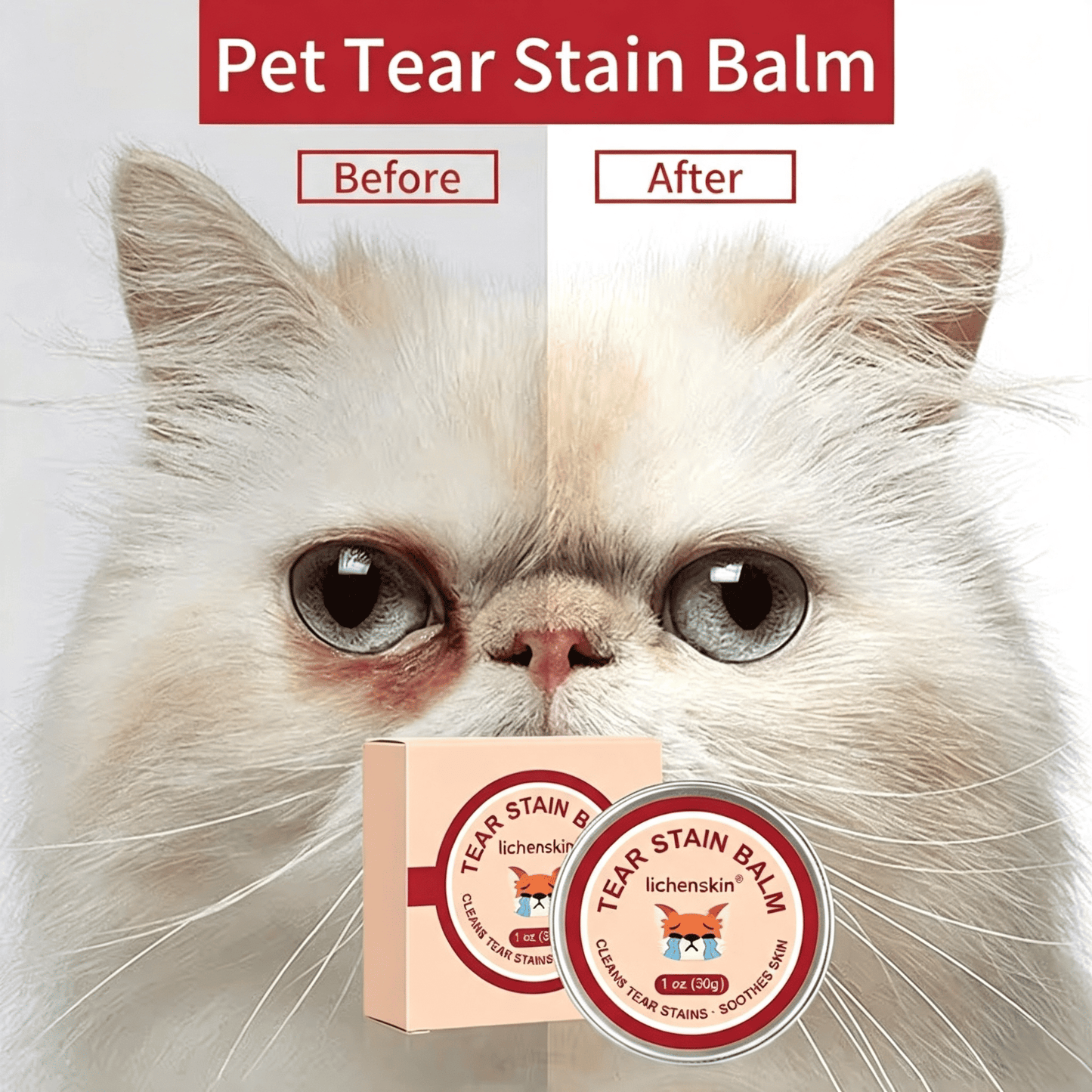 ⚡Remove In Two Weeks🐈🐕Lichenskin® Pet Tear Stain Protection Cream & Brush Set