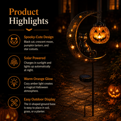 🎃 Halloween Early Bird Sale 🔥 | 49% OFF Pumpkin Moon Garden Stake Light