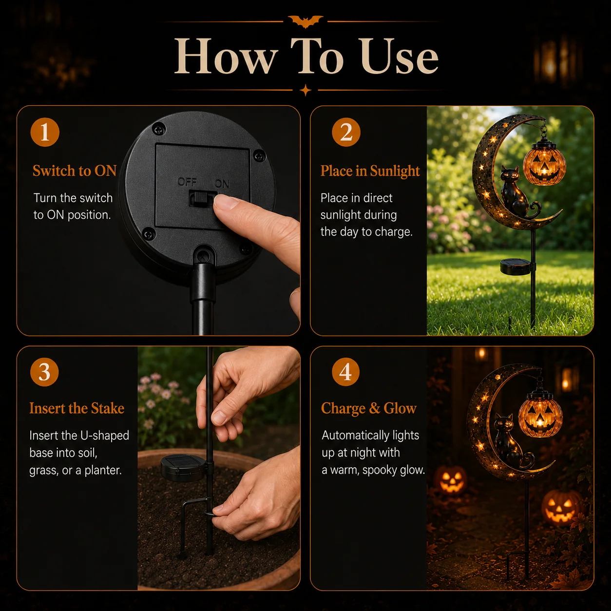 🎃 Halloween Early Bird Sale 🔥 | 49% OFF Pumpkin Moon Garden Stake Light